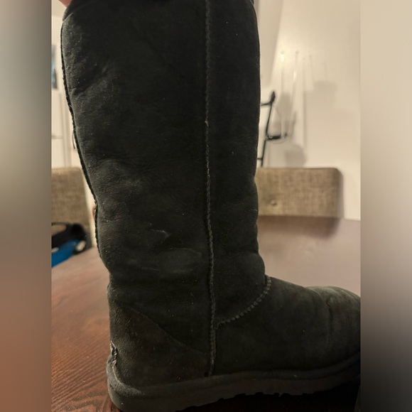 Tall Black Ugg Boots Used Size 10 - Picture 3 of 11